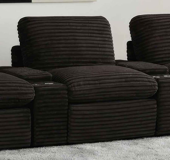 Collins Modular Power Armless Recliner Chocolate Brown