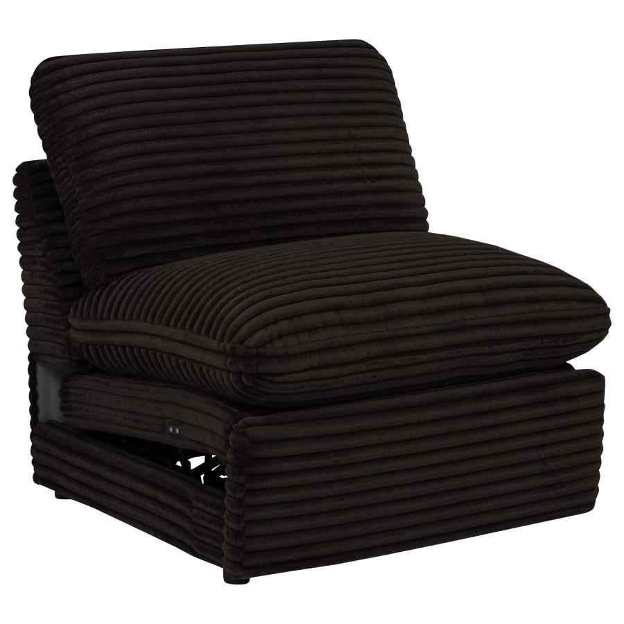 Collins Modular Power Armless Recliner Chocolate Brown