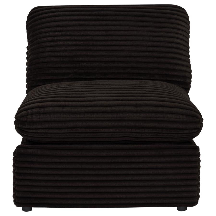 Collins Modular Power Armless Recliner Chocolate Brown