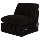 Collins Modular Power Armless Recliner Chocolate Brown