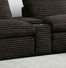 Collins Upholstered Modular Storage Console Chocolate Brown