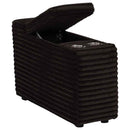Collins Upholstered Modular Storage Console Chocolate Brown