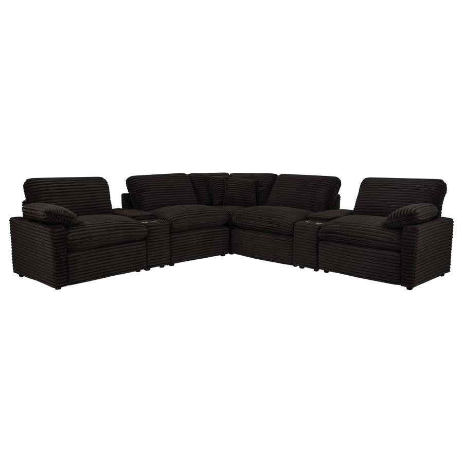 Collins 7-piece Modular Power Reclining Sectional Chocolate Brown