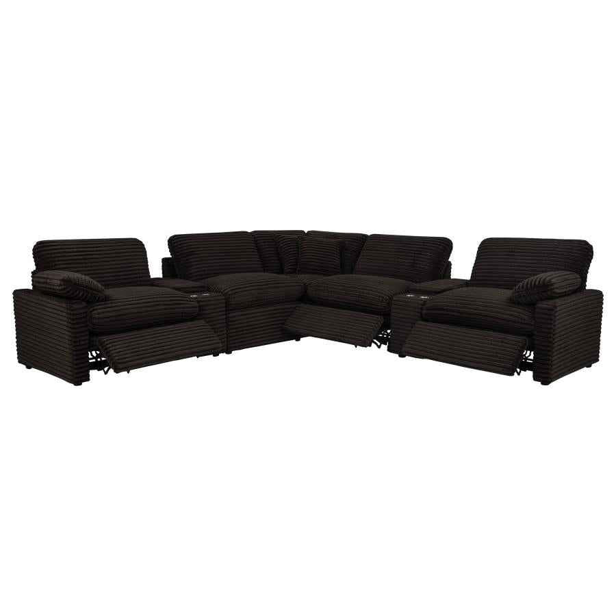 Collins 7-piece Modular Power Reclining Sectional Chocolate Brown