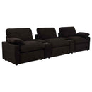 Collins 5-Piece Power Reclining Home Theater Seating Chocolate Brown
