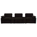 Collins 5-Piece Power Reclining Home Theater Seating Chocolate Brown