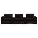 Collins 5-Piece Power Reclining Home Theater Seating Chocolate Brown