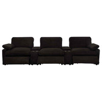 Collins 5-Piece Power Reclining Home Theater Seating Chocolate Brown
