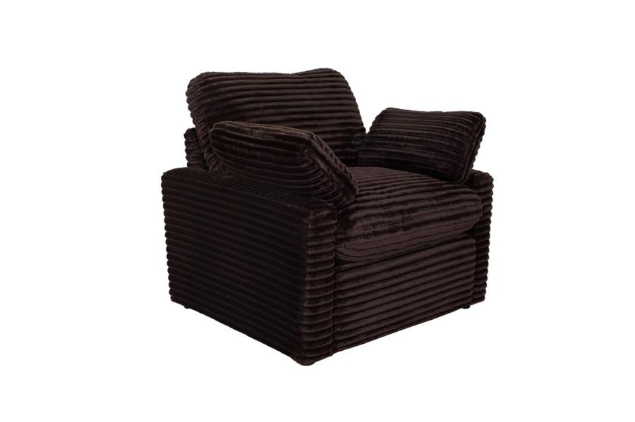 Home & Sleep Outlet - Collins Upholstered Power Recliner Chair Chocolate Brown