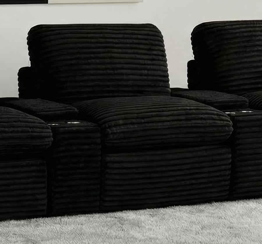 Collins Modular Power Armless Recliner Black