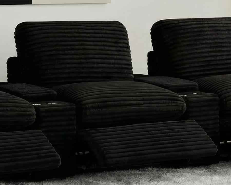 Collins Modular Power Armless Recliner Black