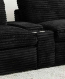 Collins Upholstered Modular Storage Console Black