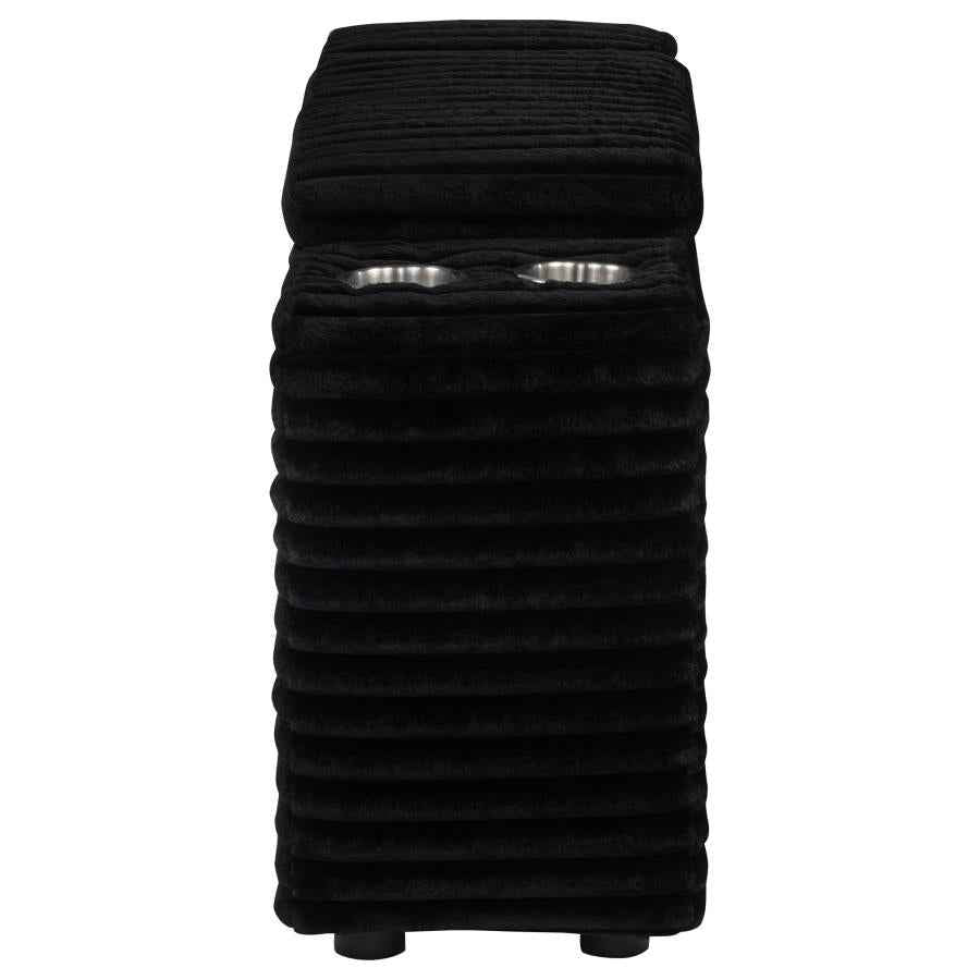 Collins Upholstered Modular Storage Console Black