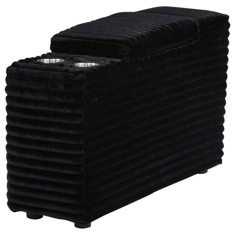 Collins Upholstered Modular Storage Console Black