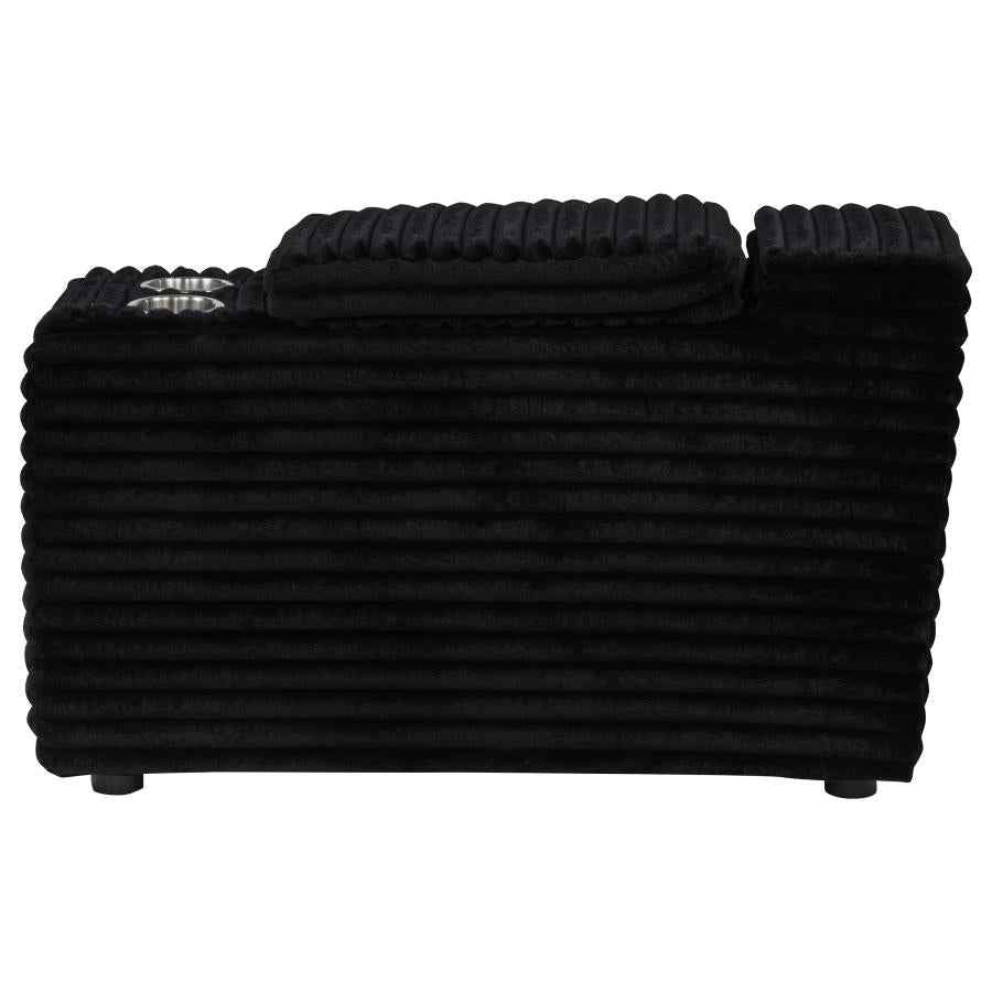Collins Upholstered Modular Storage Console Black
