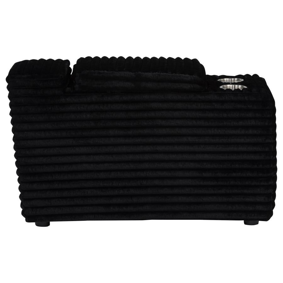 Collins Upholstered Modular Storage Console Black
