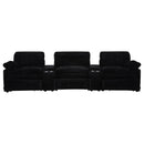 Collins 5-Piece Power Reclining Home Theater Seating Black