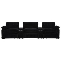 Collins 5-Piece Power Reclining Home Theater Seating Black