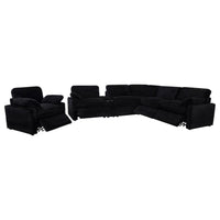 Collins Upholstered Power Recliner Chair Black