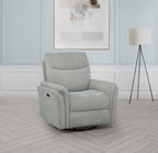 Home & Sleep Outlet - Adler Upholstered Power Swivel Glider Recliner Ivory