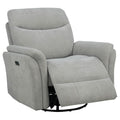 Home & Sleep Outlet - Adler Upholstered Power Swivel Glider Recliner Ivory