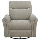 Adler Upholstered Power Swivel Glider Recliner Greige