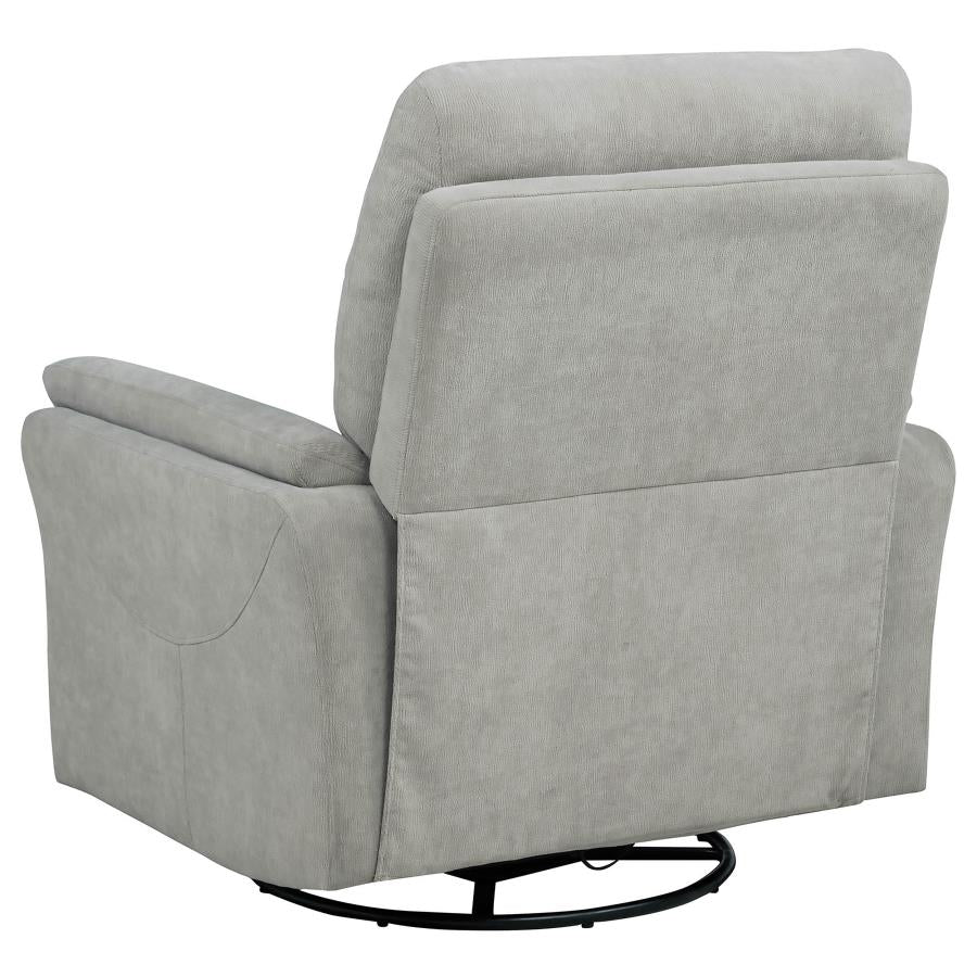 Home & Sleep Outlet - Adler Upholstered Power Swivel Glider Recliner Ivory