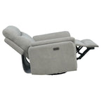 Home & Sleep Outlet - Adler Upholstered Power Swivel Glider Recliner Ivory