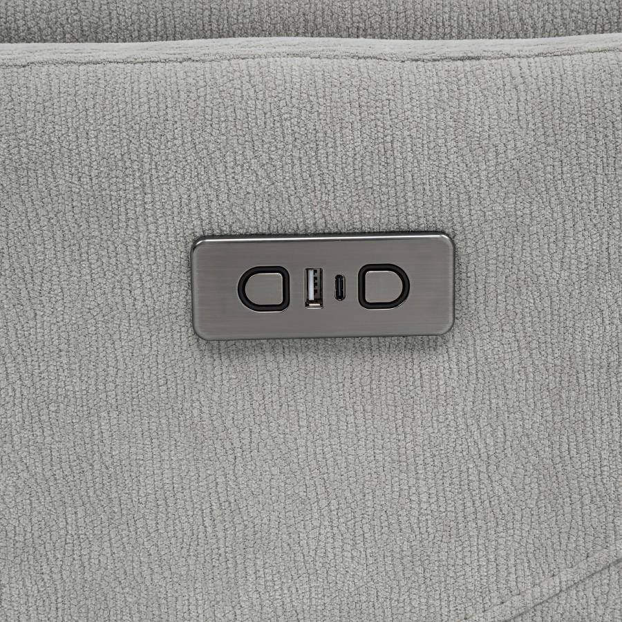 Home & Sleep Outlet - Adler Upholstered Power Swivel Glider Recliner Ivory