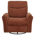Home & Sleep Outlet - Adler Upholstered Power Swivel Glider Recliner Rust