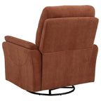 Home & Sleep Outlet - Adler Upholstered Power Swivel Glider Recliner Rust