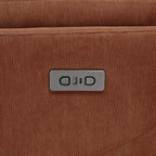 Home & Sleep Outlet - Adler Upholstered Power Swivel Glider Recliner Rust