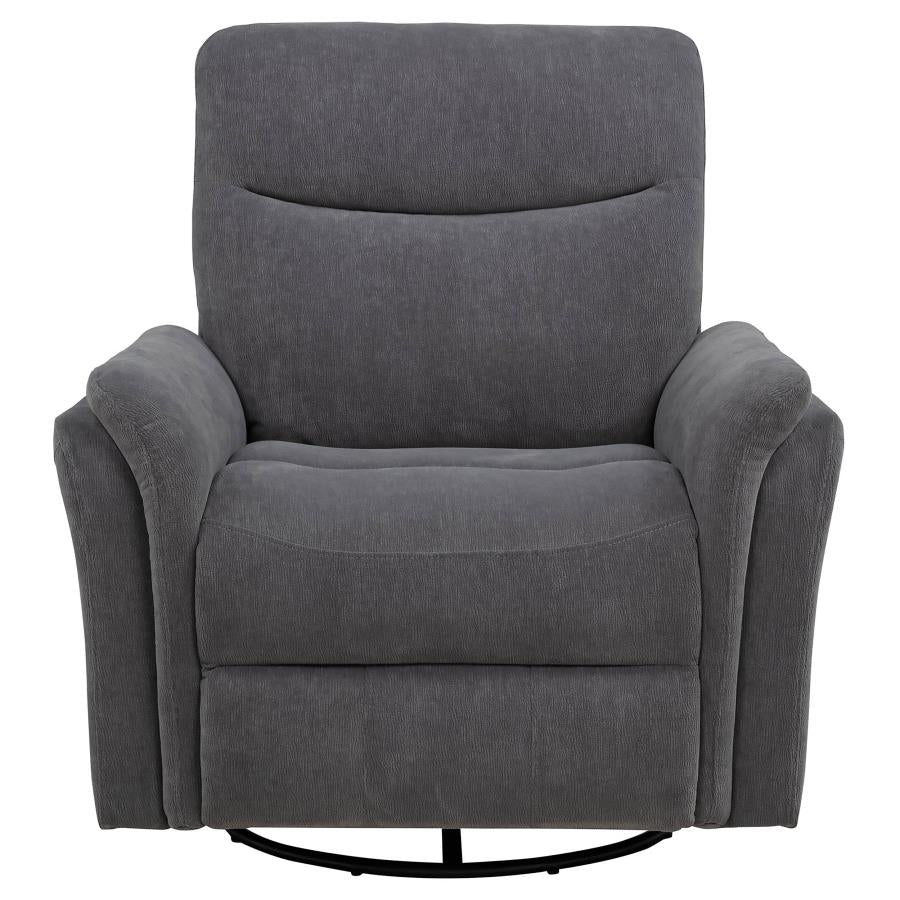 Home & Sleep Outlet - Adler Upholstered Power Swivel Glider Recliner Charcoal Grey
