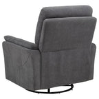 Home & Sleep Outlet - Adler Upholstered Power Swivel Glider Recliner Charcoal Grey