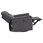 Home & Sleep Outlet - Adler Upholstered Power Swivel Glider Recliner Charcoal Grey