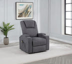 Home & Sleep Outlet - Louie Chenille Upholstered Power Lift Massage Chair Grey