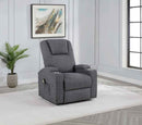 Louie Chenille Upholstered Power Lift Massage Chair Grey