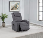 Home & Sleep Outlet - Louie Chenille Upholstered Power Lift Massage Chair Grey