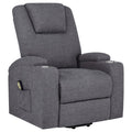 Home & Sleep Outlet - Louie Chenille Upholstered Power Lift Massage Chair Grey