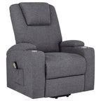 Home & Sleep Outlet - Louie Chenille Upholstered Power Lift Massage Chair Grey