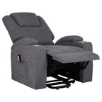 Home & Sleep Outlet - Louie Chenille Upholstered Power Lift Massage Chair Grey