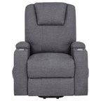 Home & Sleep Outlet - Louie Chenille Upholstered Power Lift Massage Chair Grey
