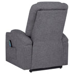 Home & Sleep Outlet - Louie Chenille Upholstered Power Lift Massage Chair Grey