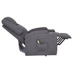 Home & Sleep Outlet - Louie Chenille Upholstered Power Lift Massage Chair Grey