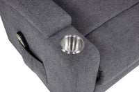 Louie Chenille Upholstered Power Lift Massage Chair Grey