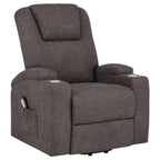 Home & Sleep Outlet - Louie Chenille Upholstered Power Lift Massage Chair Brown