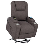 Home & Sleep Outlet - Louie Chenille Upholstered Power Lift Massage Chair Brown