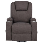 Home & Sleep Outlet - Louie Chenille Upholstered Power Lift Massage Chair Brown