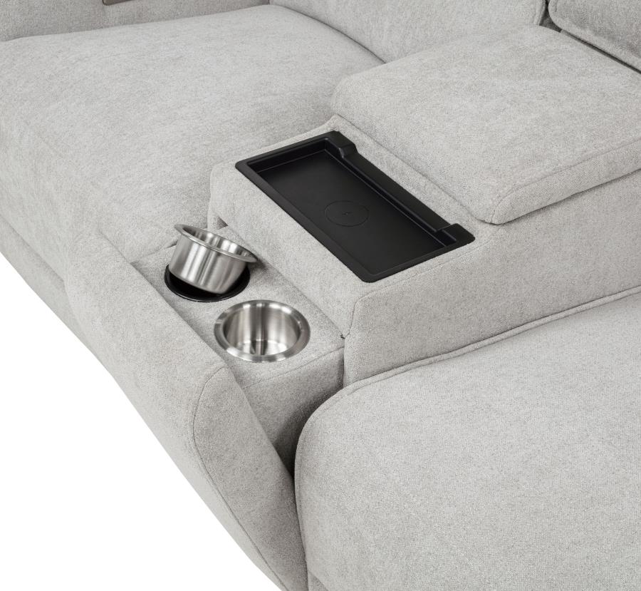 Sylmar 3-piece Chenille Power Reclining Sofa Set Dove Grey