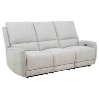 Sylmar Chenille Upholstered Power Reclining Sofa Dove Grey